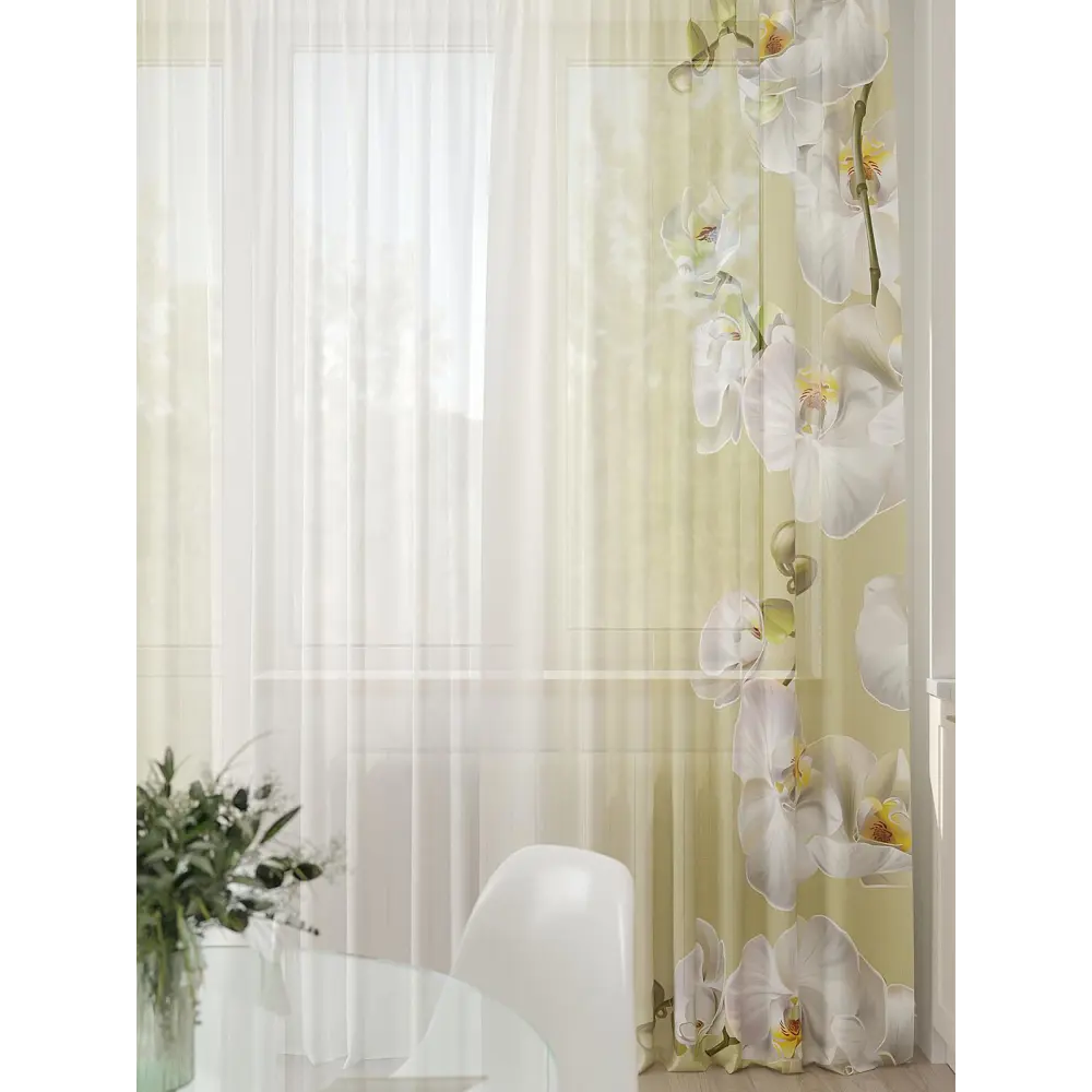 Фото 2 Тюль At home Базовая коллекция AT994086 на шторной ленте 260x450 см цвет белый Фото 2 Тюль At home Базовая коллекция AT994086 на шторной ленте 260x450 см цвет белый