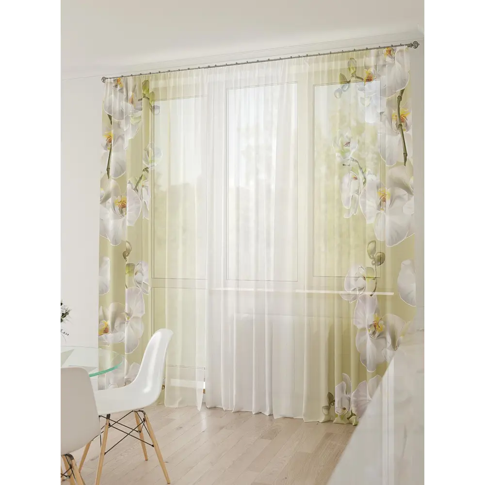 Фото 4 Тюль At home Базовая коллекция AT994086 на шторной ленте 260x450 см цвет белый Фото 4 Тюль At home Базовая коллекция AT994086 на шторной ленте 260x450 см цвет белый