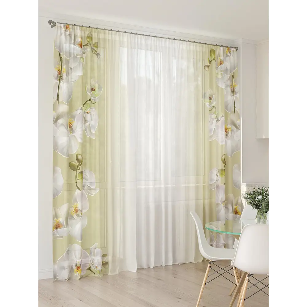 Фото 5 Тюль At home Базовая коллекция AT994086 на шторной ленте 260x450 см цвет белый Фото 5 Тюль At home Базовая коллекция AT994086 на шторной ленте 260x450 см цвет белый