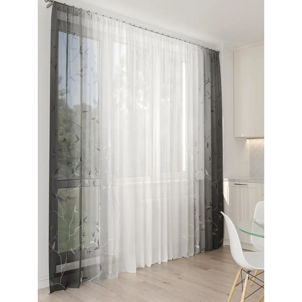 Фото 7 Тюль At home Базовая коллекция AT994082 на шторной ленте 260x450 см цвет белый Фото 7 Тюль At home Базовая коллекция AT994082 на шторной ленте 260x450 см цвет белый