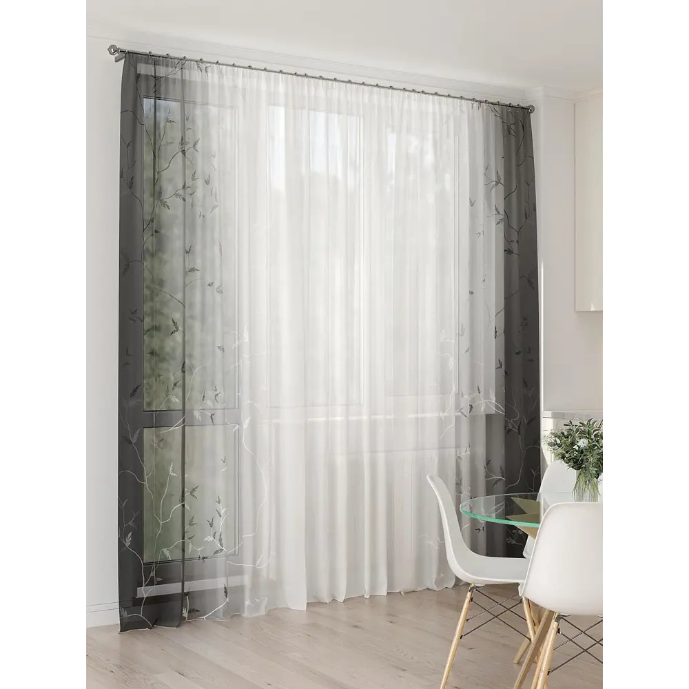 Фото 3 Тюль At home Базовая коллекция AT994082 на шторной ленте 260x450 см цвет белый Фото 3 Тюль At home Базовая коллекция AT994082 на шторной ленте 260x450 см цвет белый
