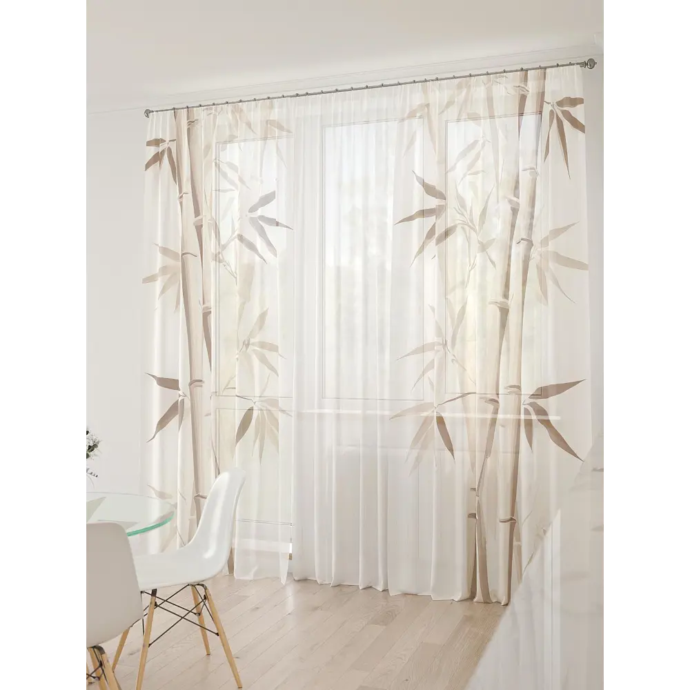 Фото 5 Тюль At home Базовая коллекция AT994079 на шторной ленте 260x450 см цвет бежевый Фото 5 Тюль At home Базовая коллекция AT994079 на шторной ленте 260x450 см цвет бежевый