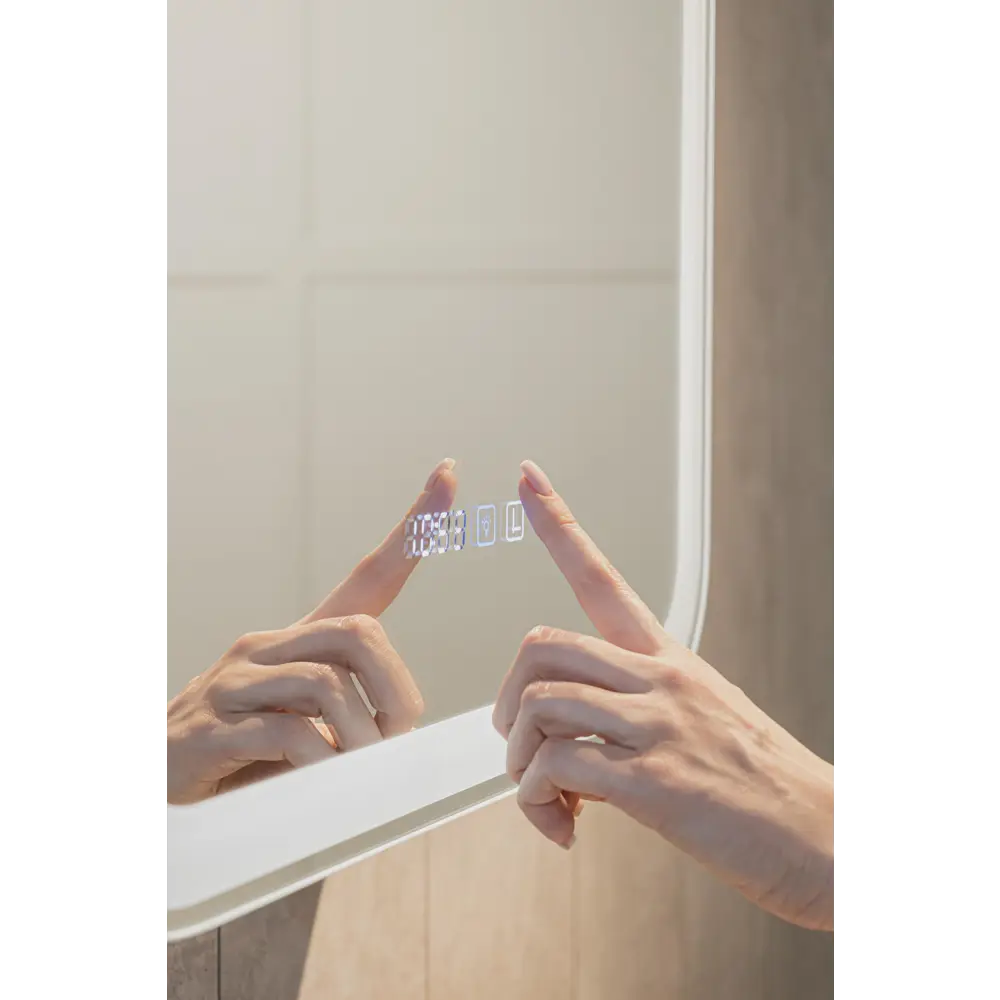 Фото 9 Зеркальный шкафчик Silver Mirrors Фиджи Black 50 - 4.2 левый часы, сенсорный Фото 9 Зеркальный шкафчик Silver Mirrors Фиджи Black 50 - 4.2 левый часы, сенсорный