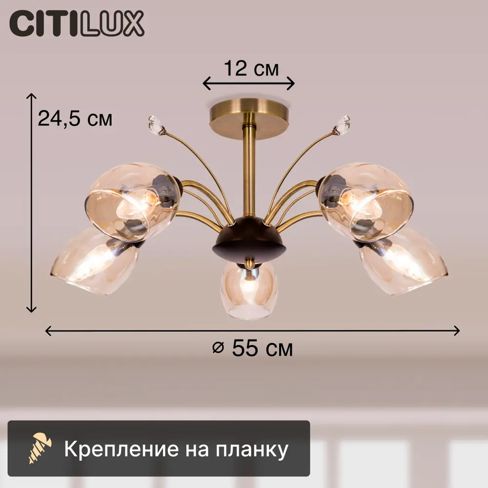 Фото 2 Люстра Citilux Комета CL108155 E14 5 ламп 16 м² Фото 2 Люстра Citilux Комета CL108155 E14 5 ламп 16 м²