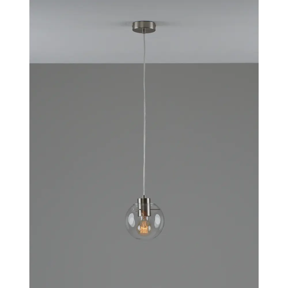 Фото 2 Светильник подвесной Moderli Aurora V11543-1p 1 лампа 3 м² цвет матовый хром Фото 2 Светильник подвесной Moderli Aurora V11543-1p 1 лампа 3 м² цвет матовый хром