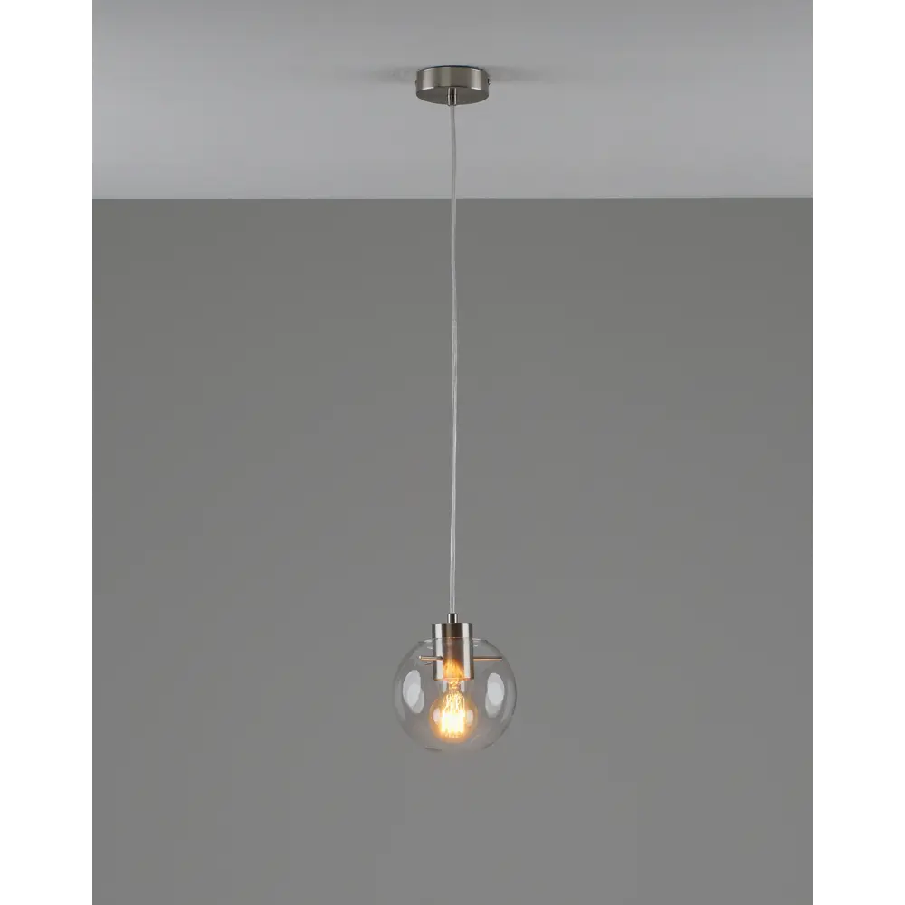 Фото Светильник подвесной Moderli Aurora V11543-1p 1 лампа 3 м² цвет матовый хром Фото Светильник подвесной Moderli Aurora V11543-1p 1 лампа 3 м² цвет матовый хром