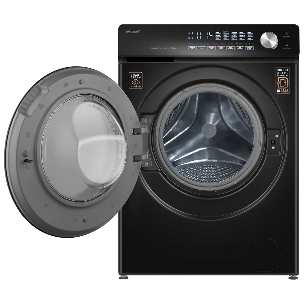 Фото Стиральная машина Weissgauff 45126 steam direct drive matt black 59.5x85x44.5 см 7 кг цвет черный Фото Стиральная машина Weissgauff 45126 steam direct drive matt black 59.5x85x44.5 см 7 кг цвет черный
