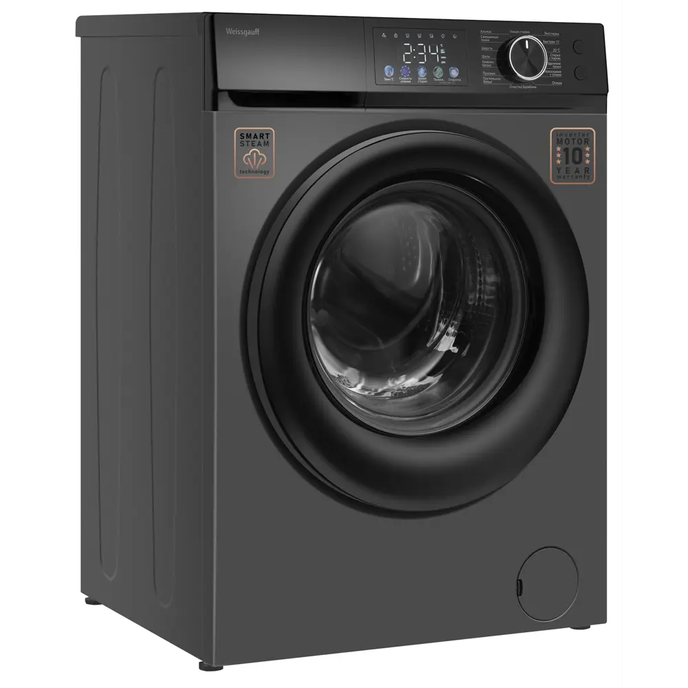 Фото 10 Стиральная машина Weissgauff 45127 inverter steam color touch grey 59.5x85x45 см 7 кг цвет серебристый металлик