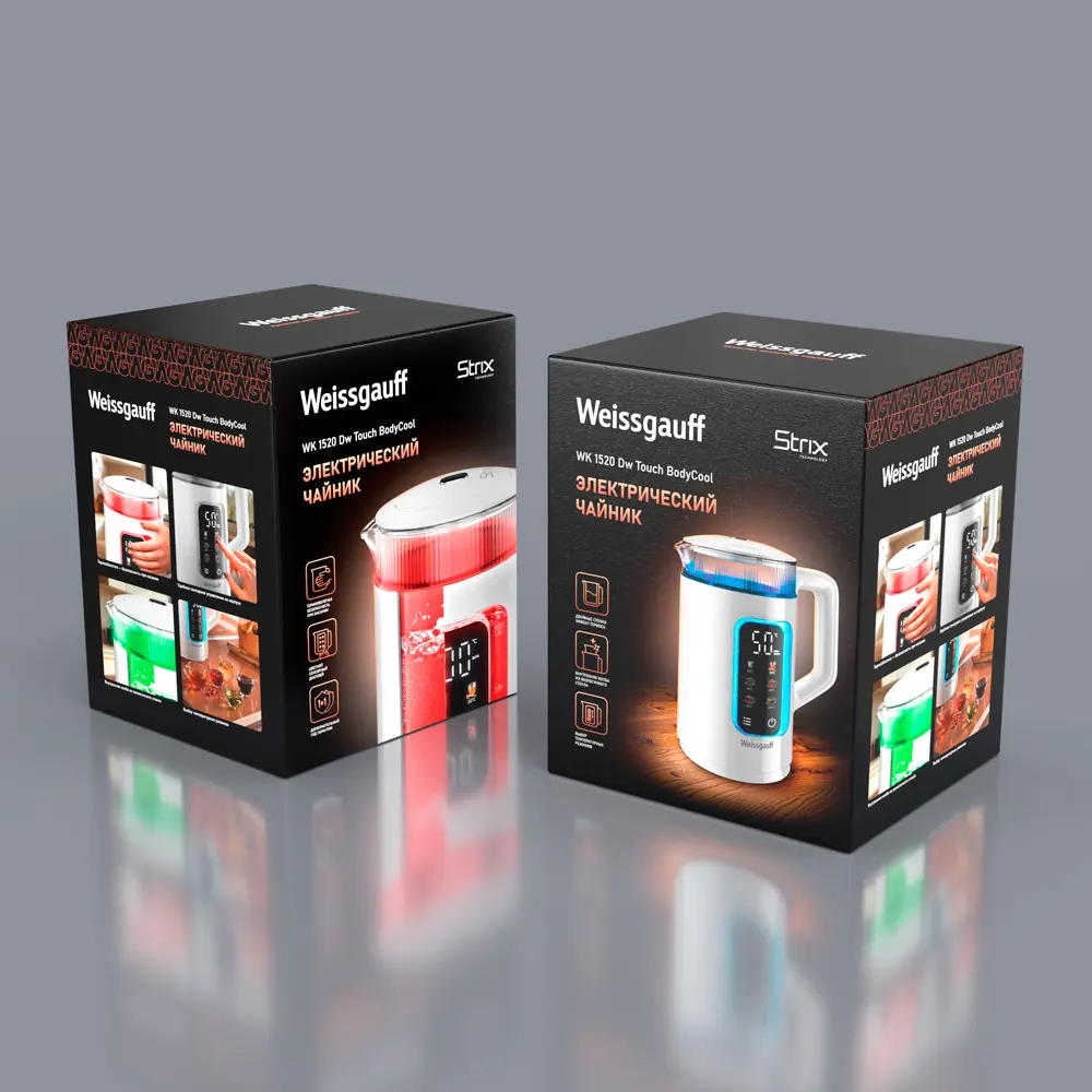 Фото Чайник электрический Weissgauff WK 1520 Dw Touch BodyCool Фото Чайник электрический Weissgauff WK 1520 Dw Touch BodyCool