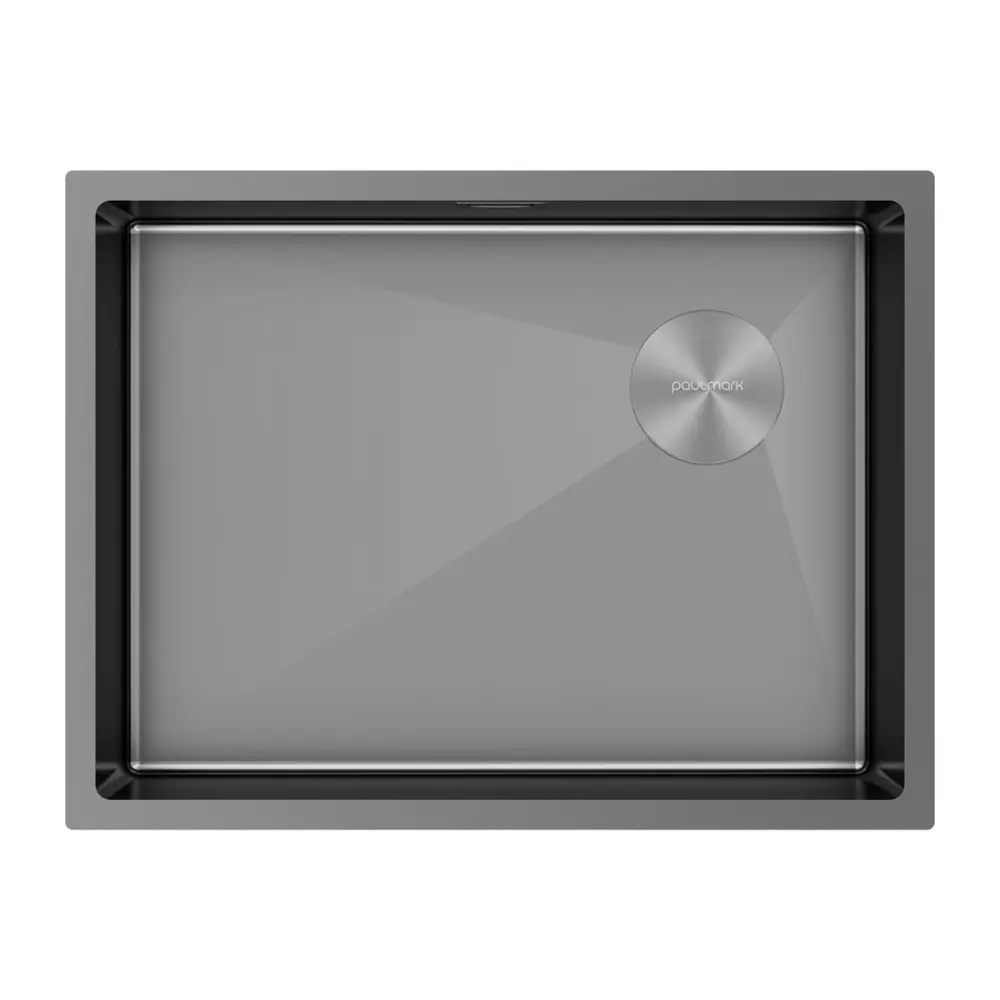 Фото 2 Мойка для кухни Paulmark NEXT-SKEW 58 UNI 44x58 см глубина чаши 20 см нержавеющая сталь цвет темно-серый Фото 2 Мойка для кухни Paulmark NEXT-SKEW 58 UNI 44x58 см глубина чаши 20 см нержавеющая сталь цвет темно-серый