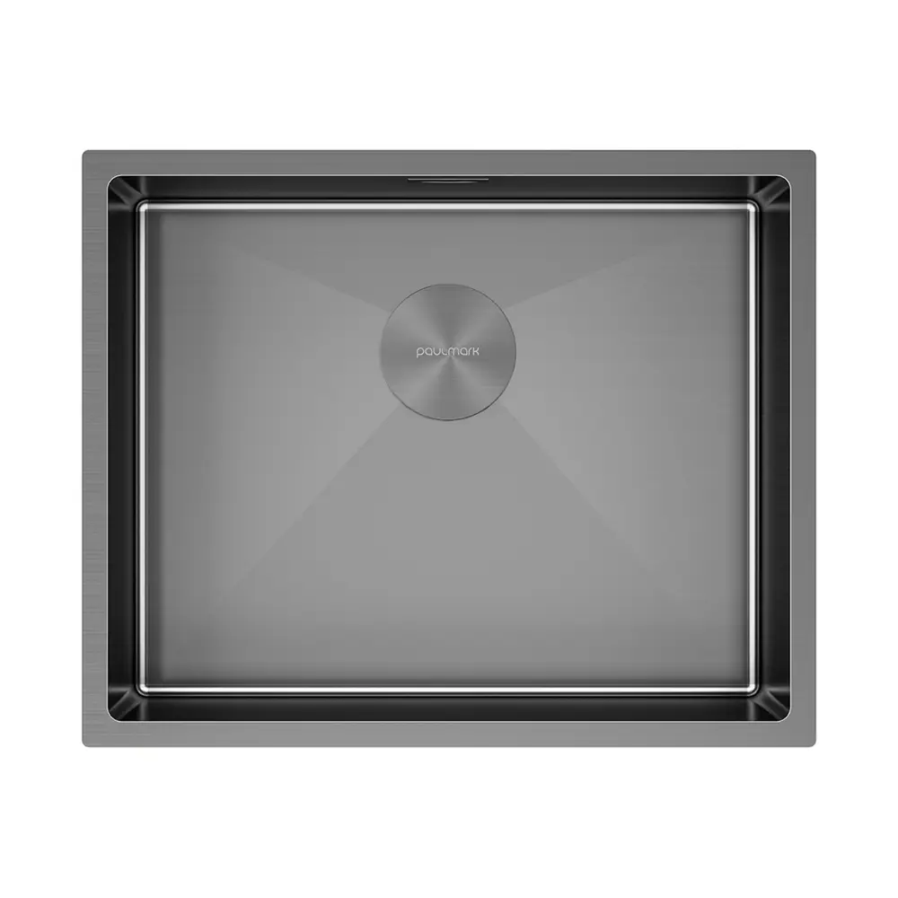 Фото 3 Мойка для кухни Paulmark NEXT 54 UNI 44x54 см глубина чаши 20 см нержавеющая сталь цвет темно-серый Фото 3 Мойка для кухни Paulmark NEXT 54 UNI 44x54 см глубина чаши 20 см нержавеющая сталь цвет темно-серый