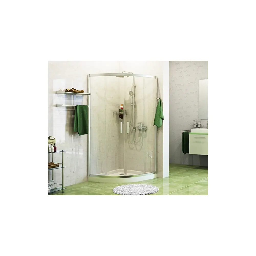 Фото 4 Душевой уголок Wasserkraft Main 90591 1/4 круга 90.75x90.75см серебро профиль эффект стекла прозрачный Фото 4 Душевой уголок Wasserkraft Main 90591 1/4 круга 90.75x90.75см серебро профиль эффект стекла прозрачный