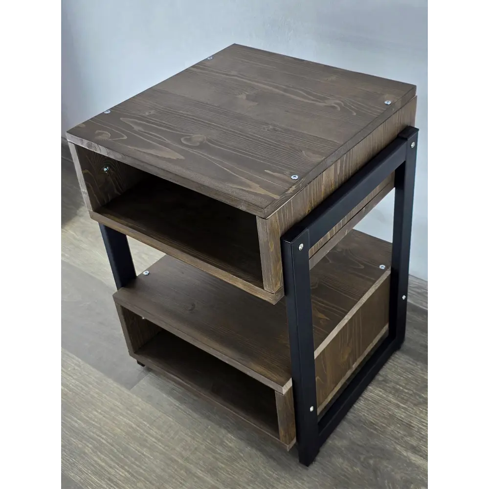 Фото 7 Тумба прикроватная Solarius Loft 42x58x44 см дерево и металл цвет венге/черный Фото 7 Тумба прикроватная Solarius Loft 42x58x44 см дерево и металл цвет венге/черный