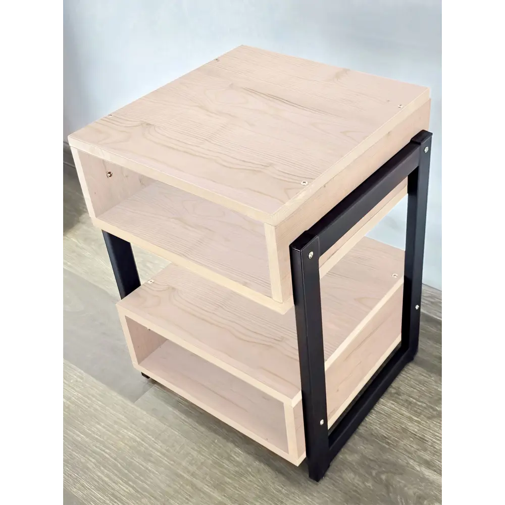 Фото 2 Тумба прикроватная Solarius Loft 42x58x44 см дерево и металл цвет натуральный/черный Фото 2 Тумба прикроватная Solarius Loft 42x58x44 см дерево и металл цвет натуральный/черный