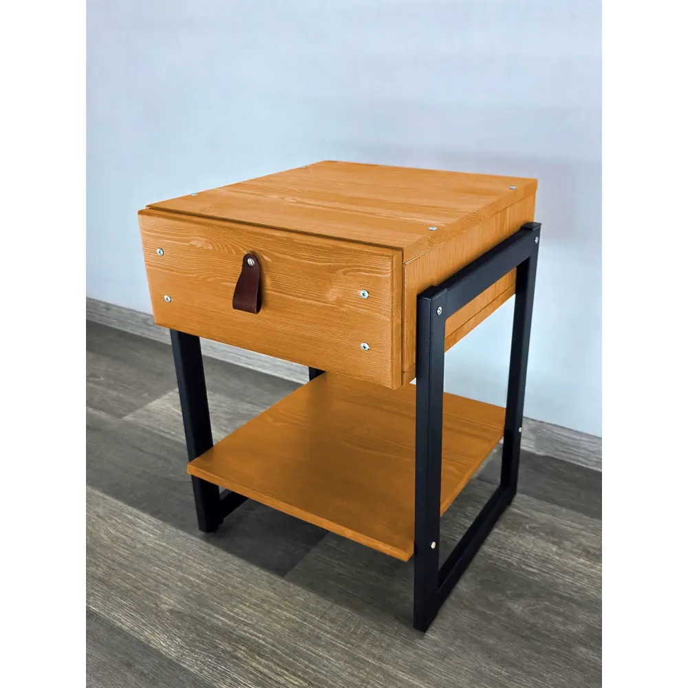 Фото 9 Тумба прикроватная Solarius Loft 44x58x44 см 1 ящик дерево и металл цвет ольха/черный Фото 9 Тумба прикроватная Solarius Loft 44x58x44 см 1 ящик дерево и металл цвет ольха/черный