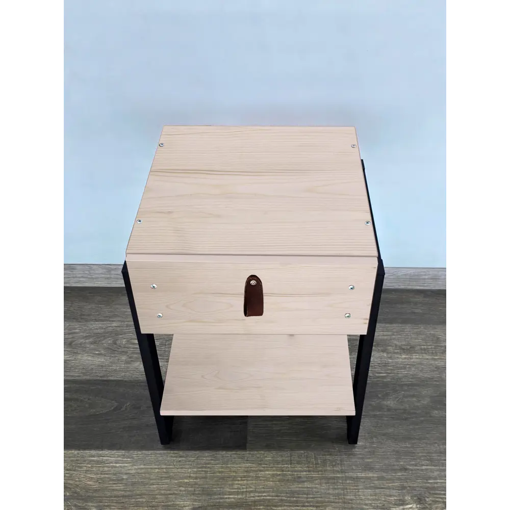 Фото 2 Тумба прикроватная Solarius Loft 44x58x44 см 1 ящик дерево и металл цвет натуралный/черный Фото 2 Тумба прикроватная Solarius Loft 44x58x44 см 1 ящик дерево и металл цвет натуралный/черный