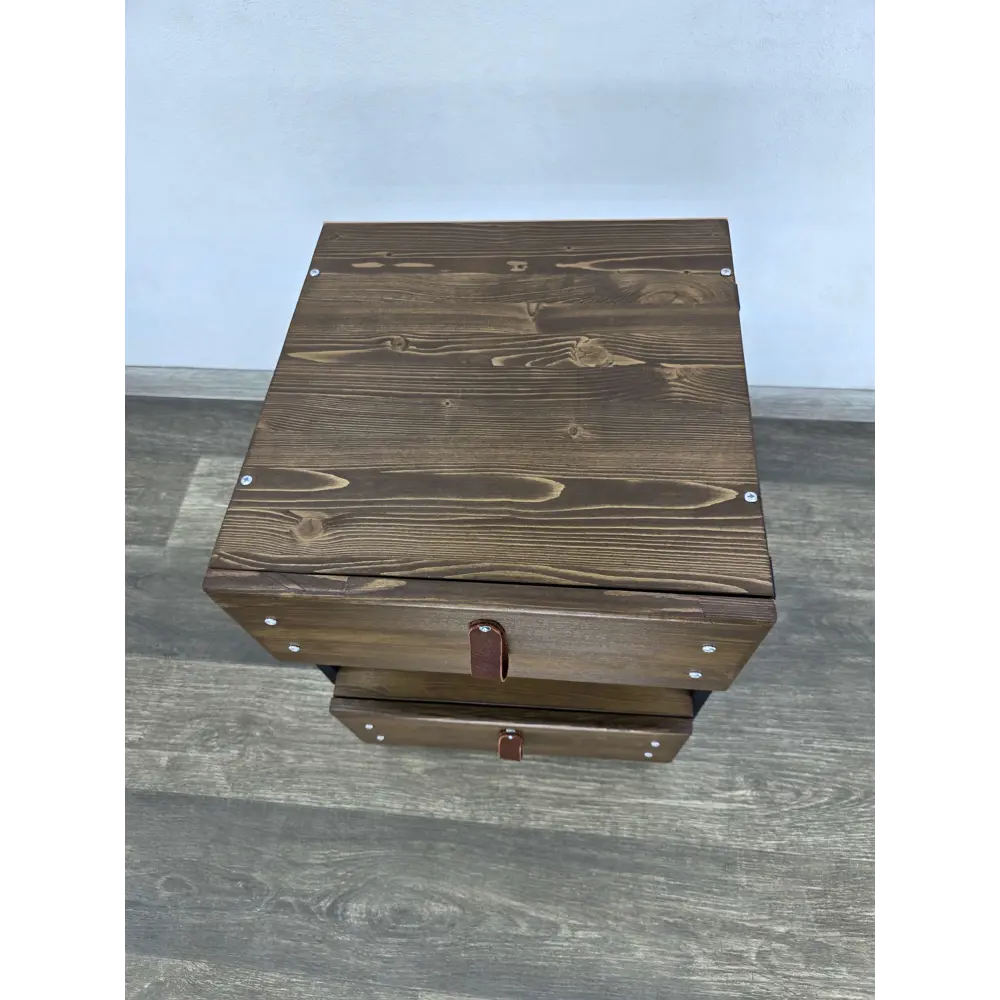 Фото 12 Тумба прикроватная Solarius Loft 44x58x44 см 2 ящика дерево и металл цвет венге/черный Фото 12 Тумба прикроватная Solarius Loft 44x58x44 см 2 ящика дерево и металл цвет венге/черный