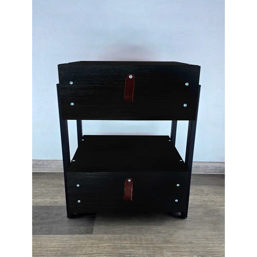 Фото 9 Тумба прикроватная Solarius Loft 44x58x44 см 2 ящика дерево и металл цвет черный оникс/черный Фото 9 Тумба прикроватная Solarius Loft 44x58x44 см 2 ящика дерево и металл цвет черный оникс/черный