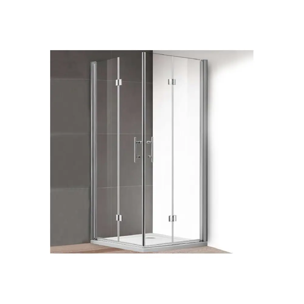 Фото 2 Душевой уголок Cezares Eco 115608 квадратный 80x80см серебро профиль эффект стекла прозрачный Фото 2 Душевой уголок Cezares Eco 115608 квадратный 80x80см серебро профиль эффект стекла прозрачный