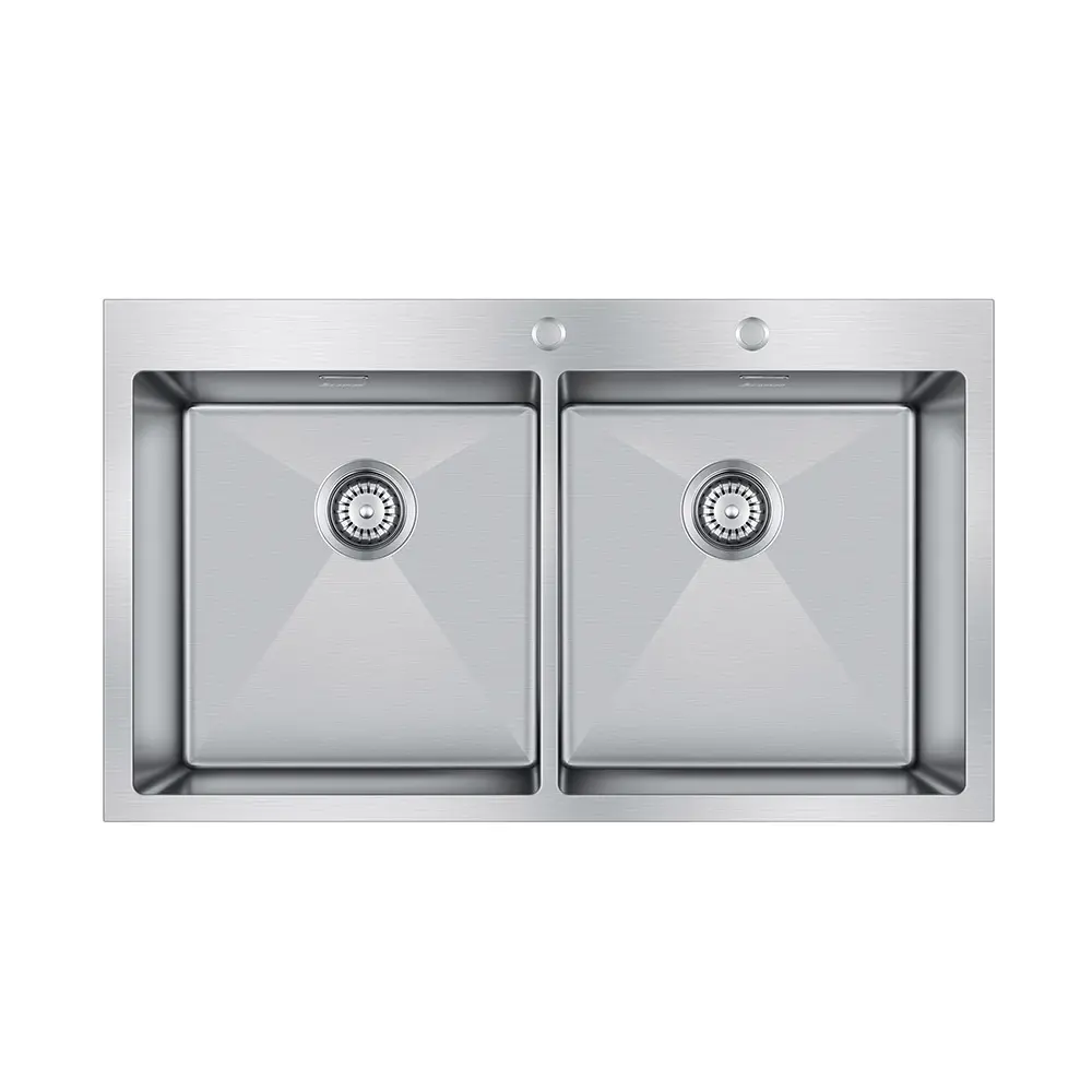 Фото Мойка для кухни Seaman Eco Marino SMB-8851DS два отверстия с вентиль-автоматом цвет серебристый Фото Мойка для кухни Seaman Eco Marino SMB-8851DS два отверстия с вентиль-автоматом цвет серебристый