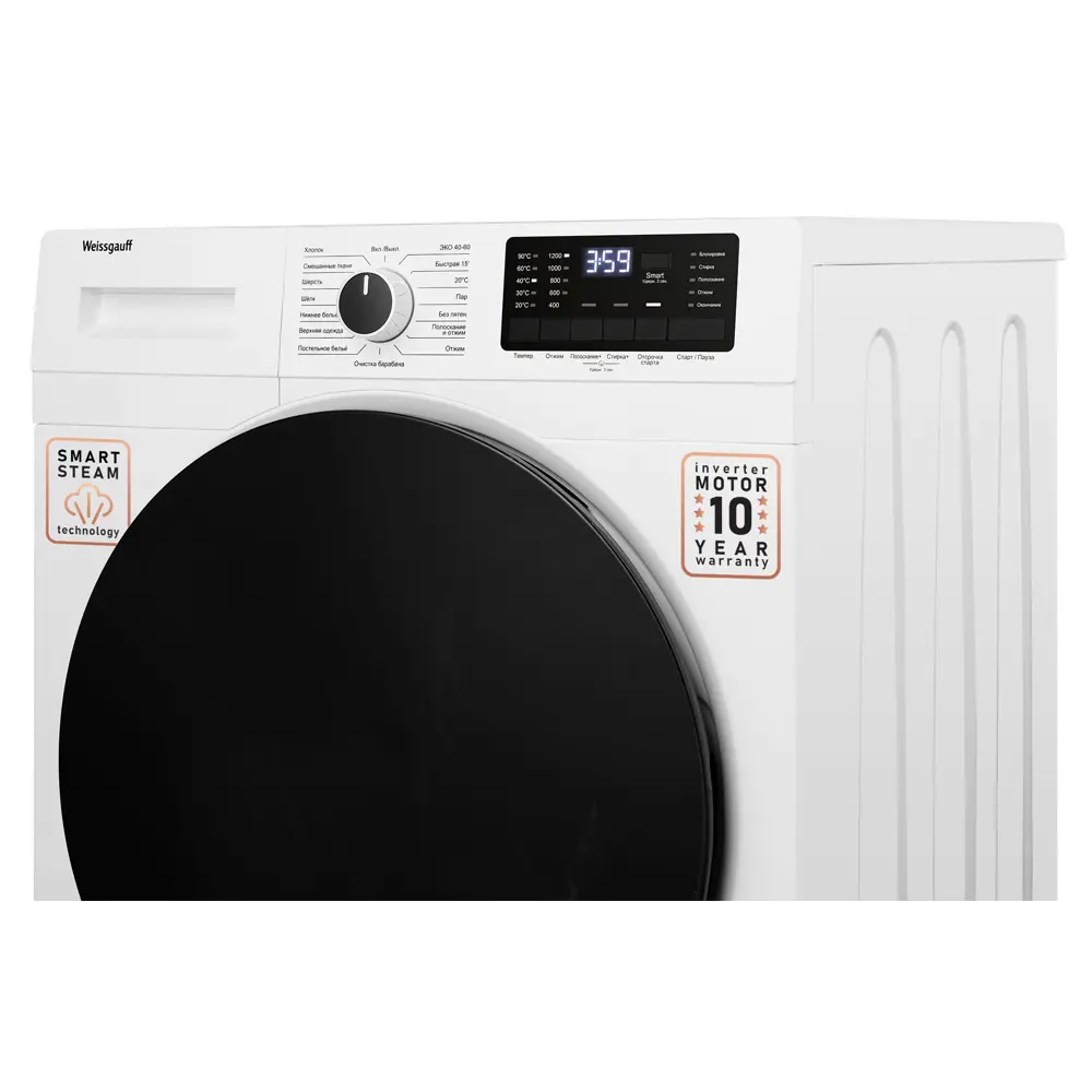 Фото Стиральная машина Weissgauff Wm 61212 dc inverter steam 60x84x59см 12 кг цвет белый Фото Стиральная машина Weissgauff Wm 61212 dc inverter steam 60x84x59см 12 кг цвет белый