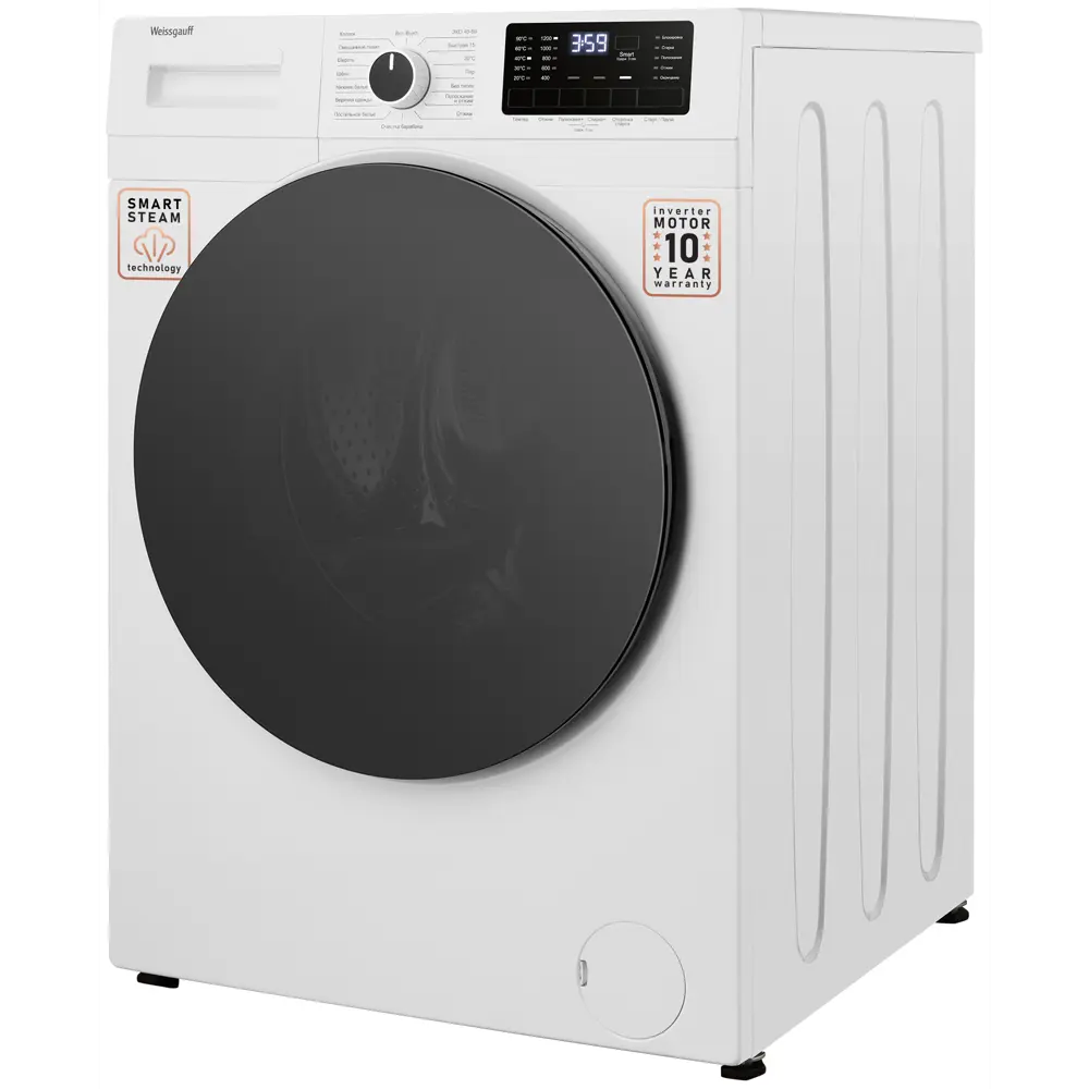 Фото 7 Стиральная машина Weissgauff Wm 61212 dc inverter steam 60x84x59см 12 кг цвет белый Фото 7 Стиральная машина Weissgauff Wm 61212 dc inverter steam 60x84x59см 12 кг цвет белый