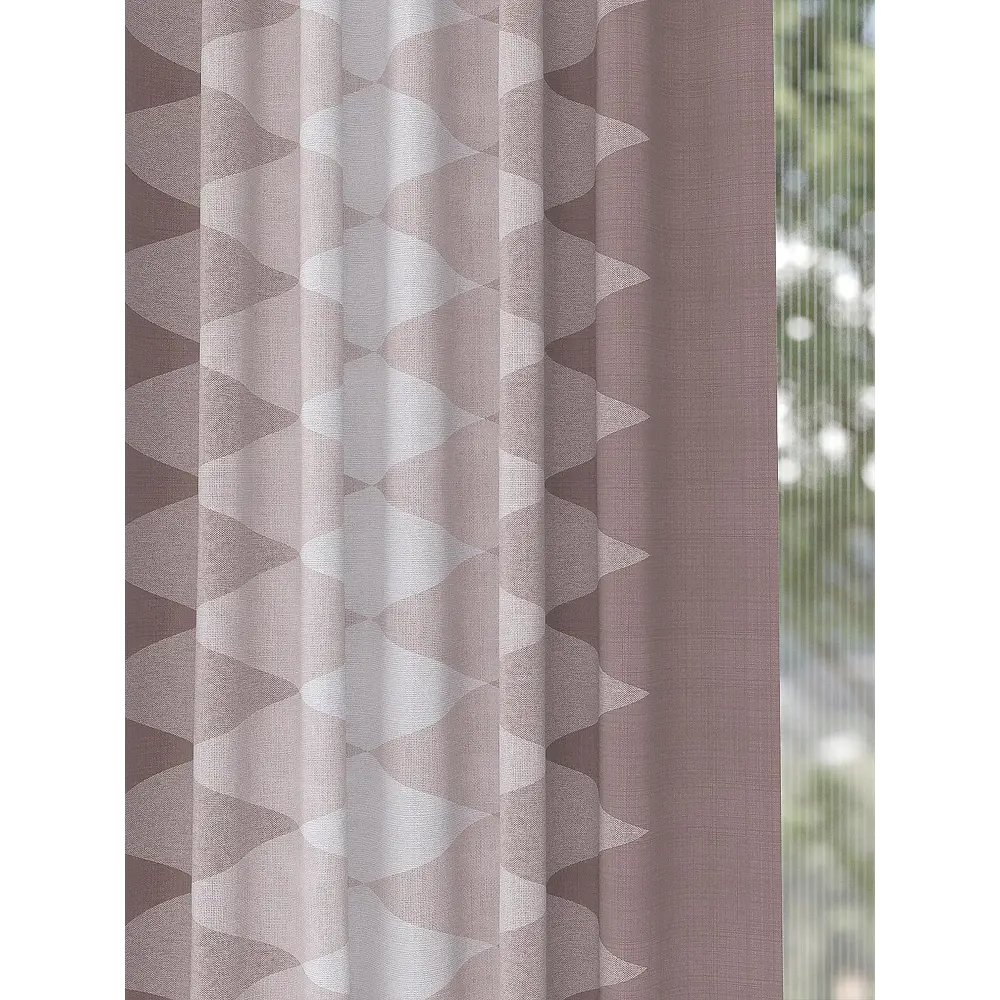 Фото 2 Комплект штор на шторной ленте AT Home Лоринфес 150x270 см цвет пудра Фото 2 Комплект штор на шторной ленте AT Home Лоринфес 150x270 см цвет пудра