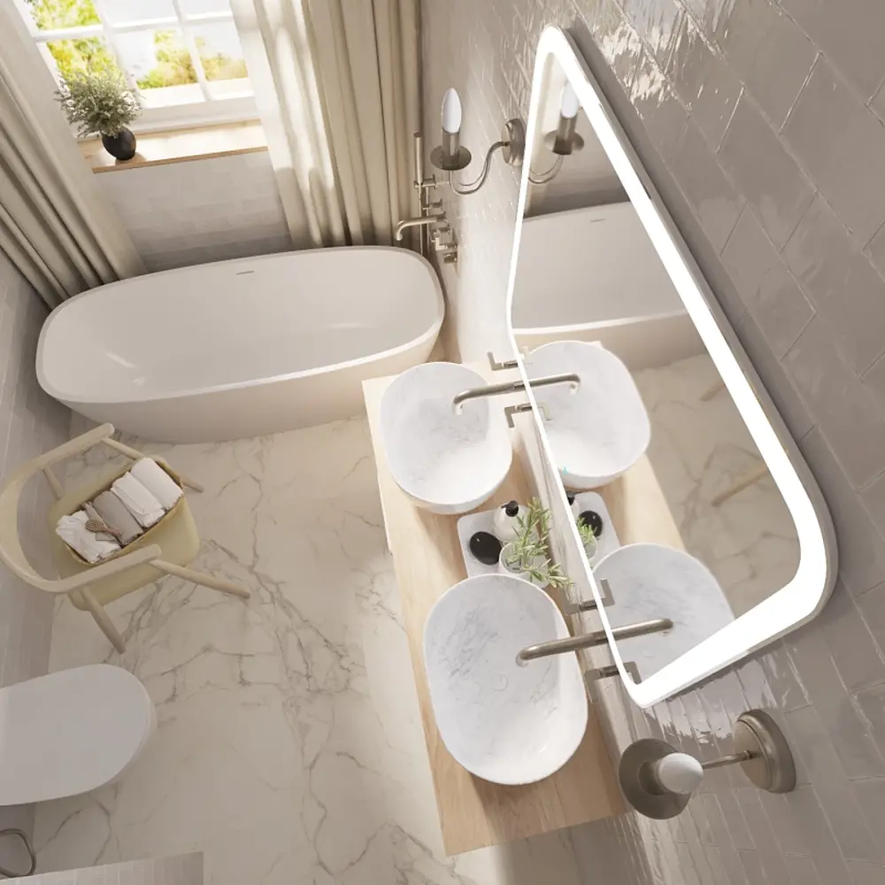 Фото Зеркало с подсветкой Mixline стив-2 100x80 сенсорный, двойной подогрев Фото Зеркало с подсветкой Mixline стив-2 100x80 сенсорный, двойной подогрев