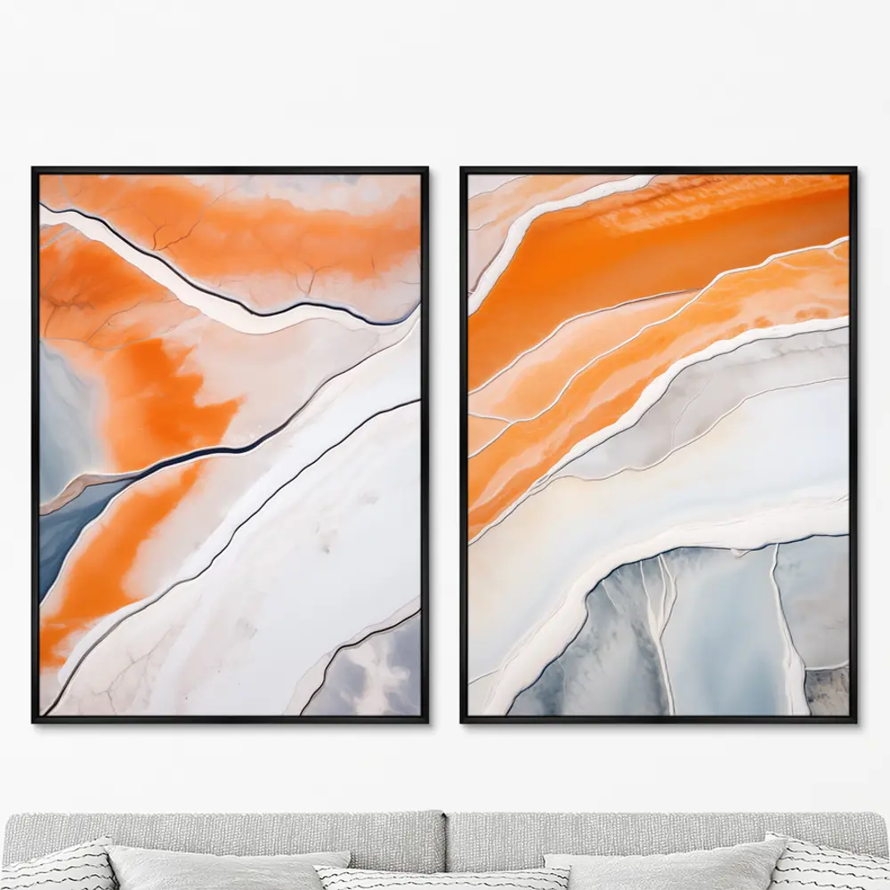 Фото Набор картин Artnomore Salt lakes grey and orange 2024г. AR-777000433 75x105 см 2 шт Фото Набор картин Artnomore Salt lakes grey and orange 2024г. AR-777000433 75x105 см 2 шт