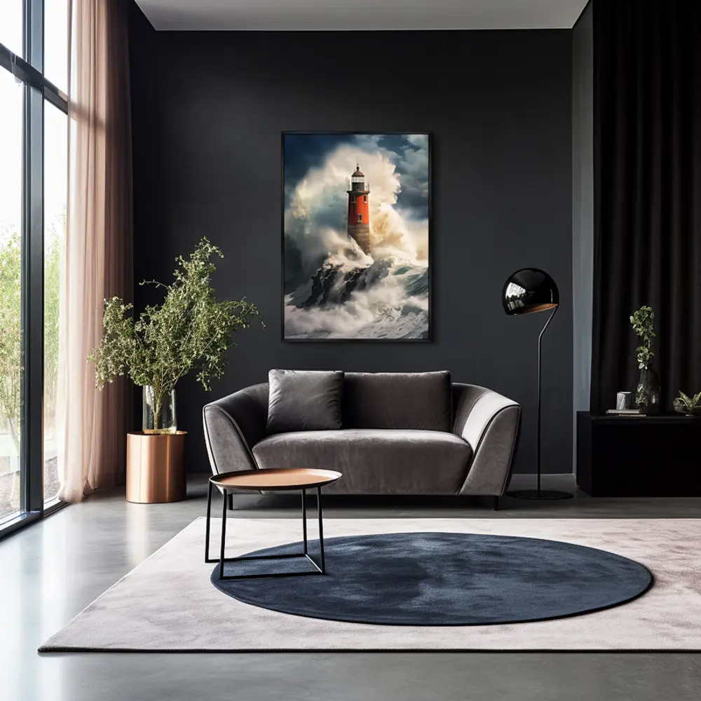 Фото 3 Картина Artnomore Lighthouse in the raging ocean 2024г. AR-777000092 75x105 см