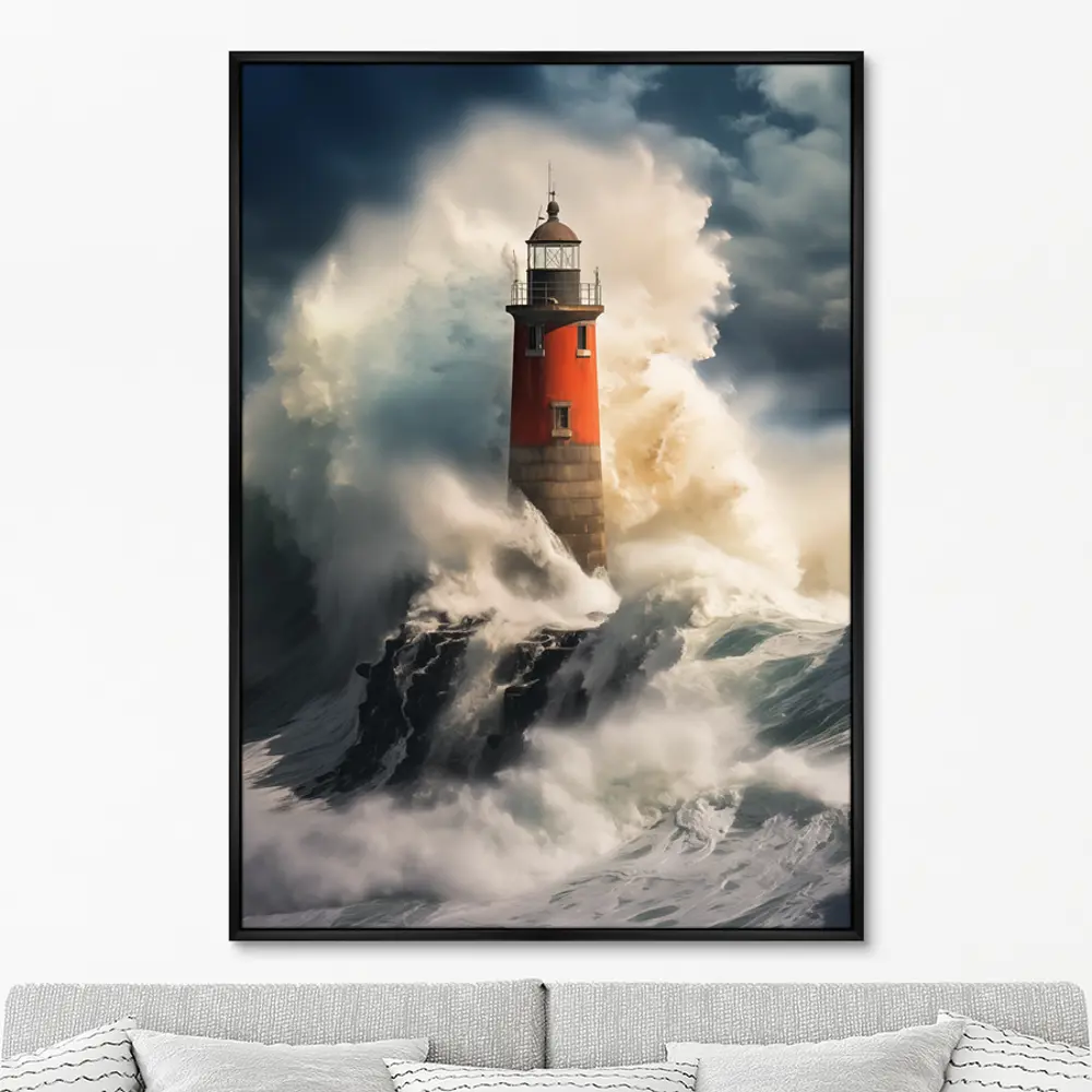 Фото Картина Artnomore Lighthouse in the raging ocean 2024г. AR-777000092 75x105 см
