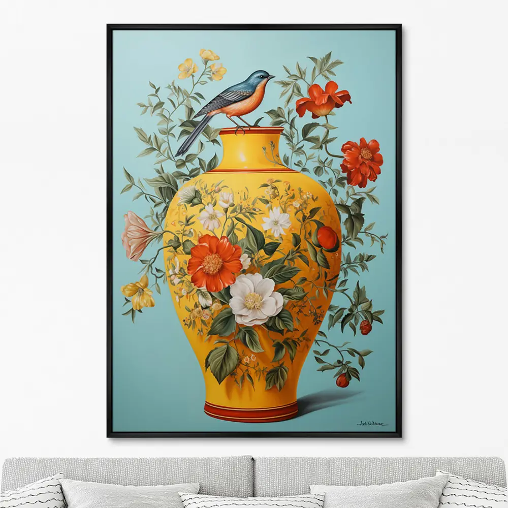 Фото Картина Artnomore China porcelain vase with bird No 2 2024г. AR-777000029 75x105 см Фото Картина Artnomore China porcelain vase with bird No 2 2024г. AR-777000029 75x105 см