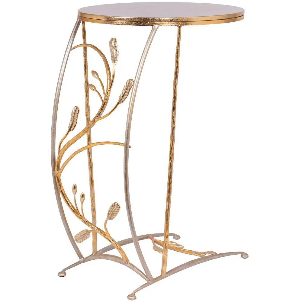 Фото 6 Столик кованый Bogacho Oliva Branch золотой (приставной)
