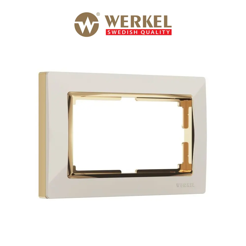 Фото Рамка для двойной розетки Werkel W0081932 цвет слоновая кость/золото Фото Рамка для двойной розетки Werkel W0081932 цвет слоновая кость/золото