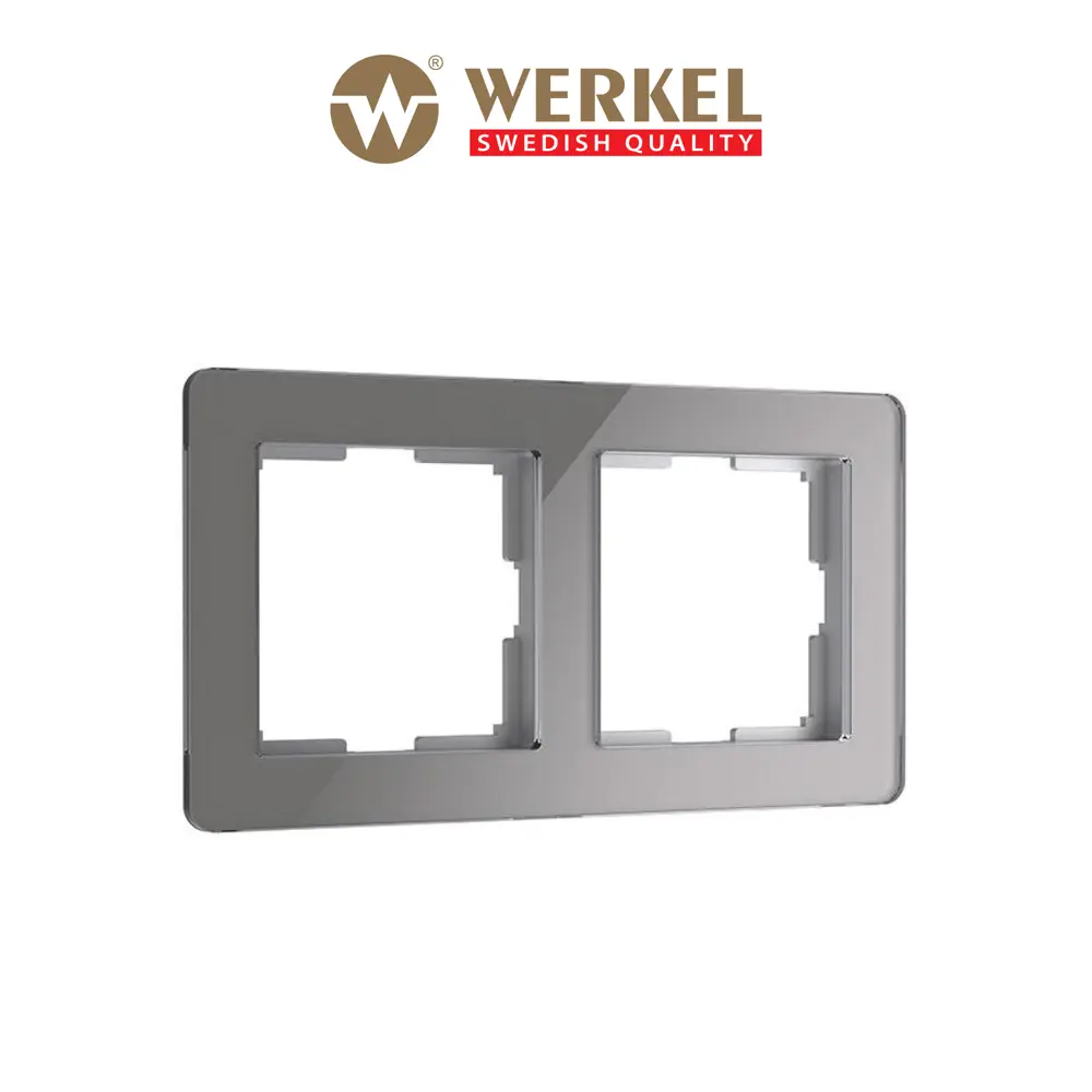 Фото Рамка для розеток и выключателей Werkel Acrylic 2 поста цвет графит Фото Рамка для розеток и выключателей Werkel Acrylic 2 поста цвет графит