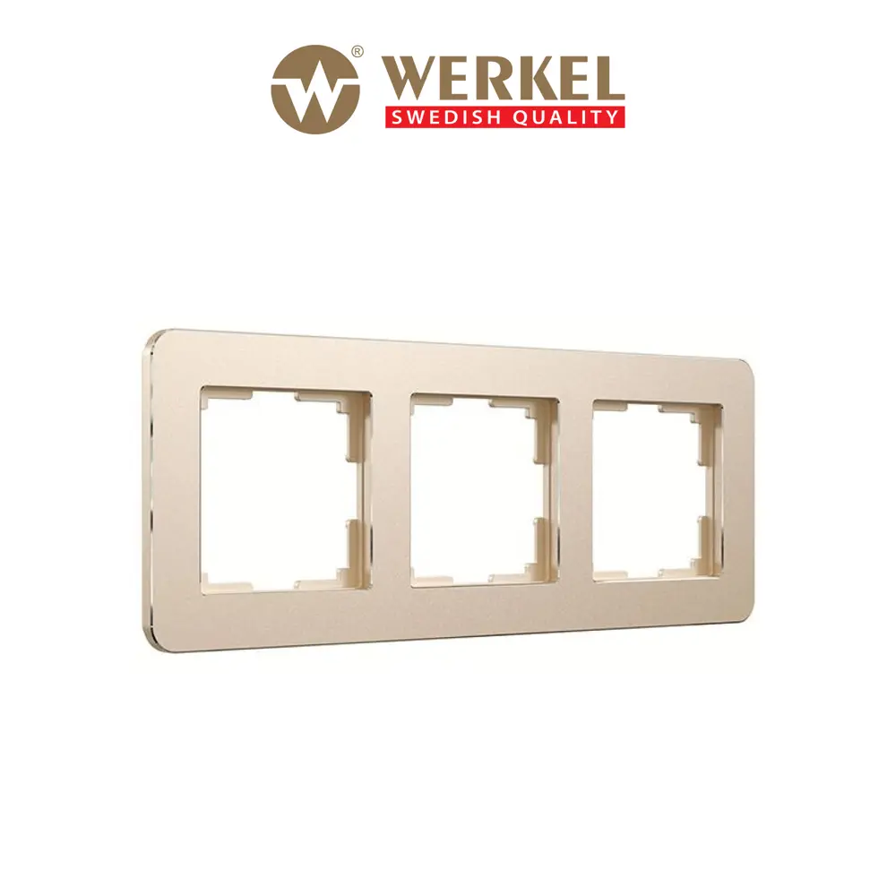 Фото Рамка для розеток и выключателей Werkel Platinum 3 поста цвет шампань Фото Рамка для розеток и выключателей Werkel Platinum 3 поста цвет шампань