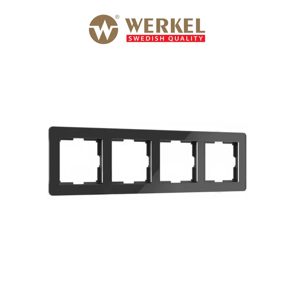Фото Рамка для розеток и выключателей Werkel Acrylic черный 4 поста цвет черный Фото Рамка для розеток и выключателей Werkel Acrylic черный 4 поста цвет черный