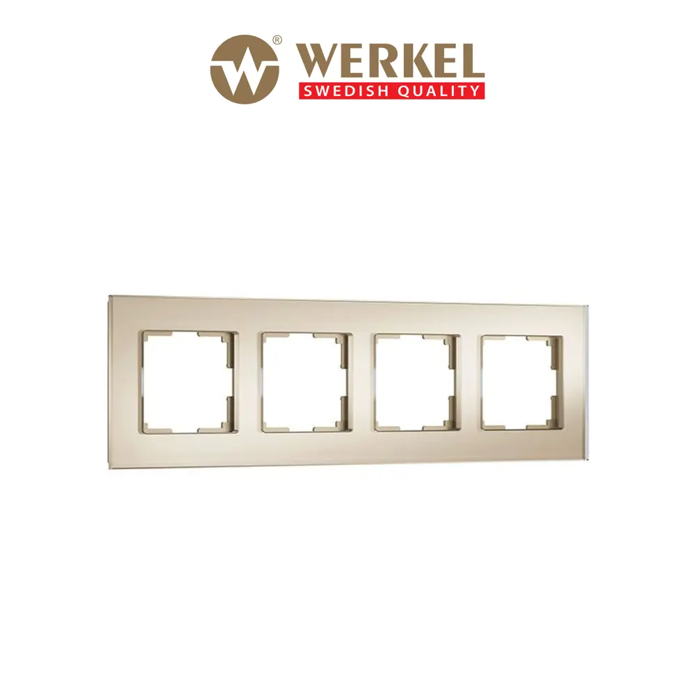 Фото Рамка для розеток и выключателей Werkel Senso W0043111 4 поста цвет шампань Фото Рамка для розеток и выключателей Werkel Senso W0043111 4 поста цвет шампань