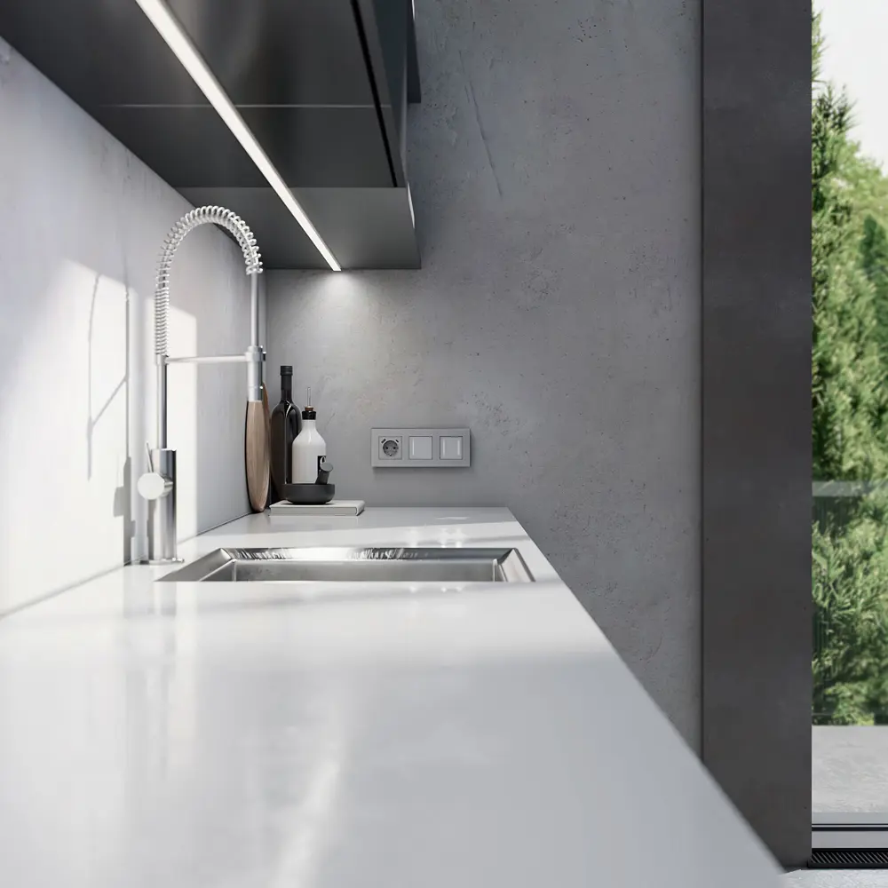 Фото 4 Рамка для розеток и выключателей Werkel Slab W0032965 3 поста цвет серебро матовый Фото 4 Рамка для розеток и выключателей Werkel Slab W0032965 3 поста цвет серебро матовый