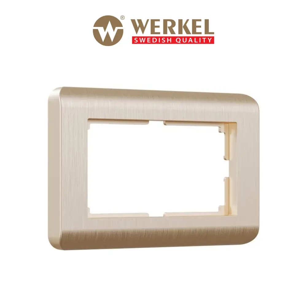 Фото Рамка для двойной розетки Werkel Stream 2 поста цвет шампань Фото Рамка для двойной розетки Werkel Stream 2 поста цвет шампань