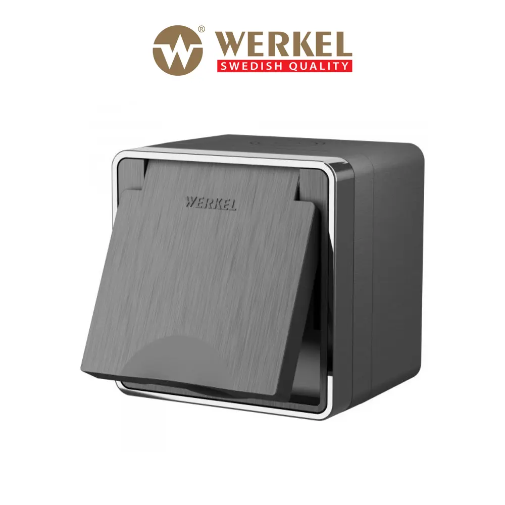 Фото Розетка накладная с заземлением Werkel W5071204 цвет графит Фото Розетка накладная с заземлением Werkel W5071204 цвет графит