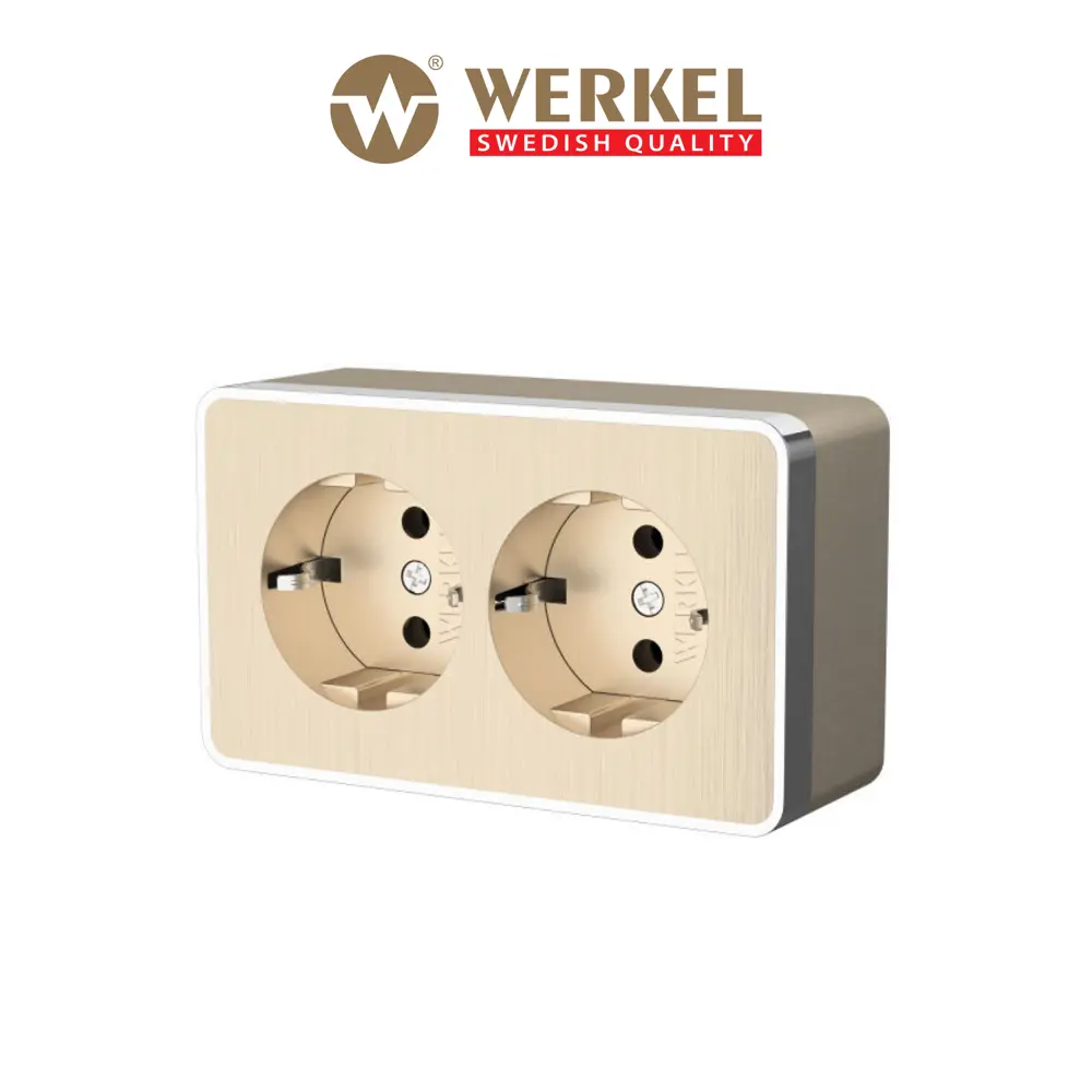 Фото Розетка накладная с заземлением Werkel W5072110 цвет шампань Фото Розетка накладная с заземлением Werkel W5072110 цвет шампань
