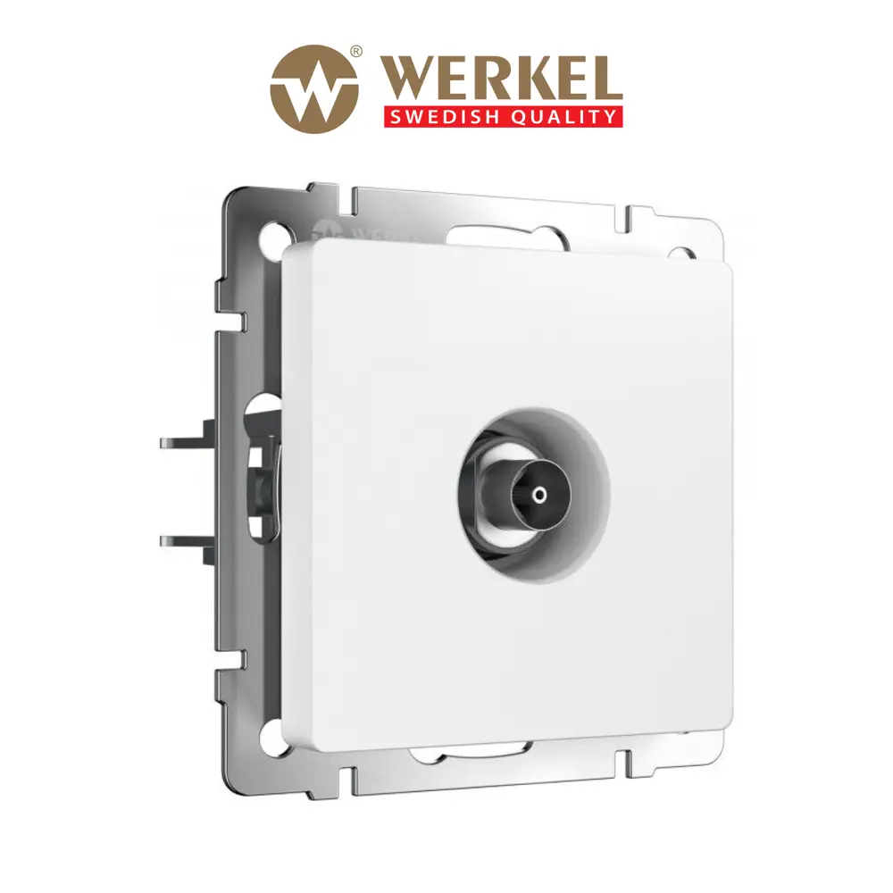 Фото Розетка ТВ встраиваемая Werkel W1183061 оконечная цвет белый матовый Фото Розетка ТВ встраиваемая Werkel W1183061 оконечная цвет белый матовый