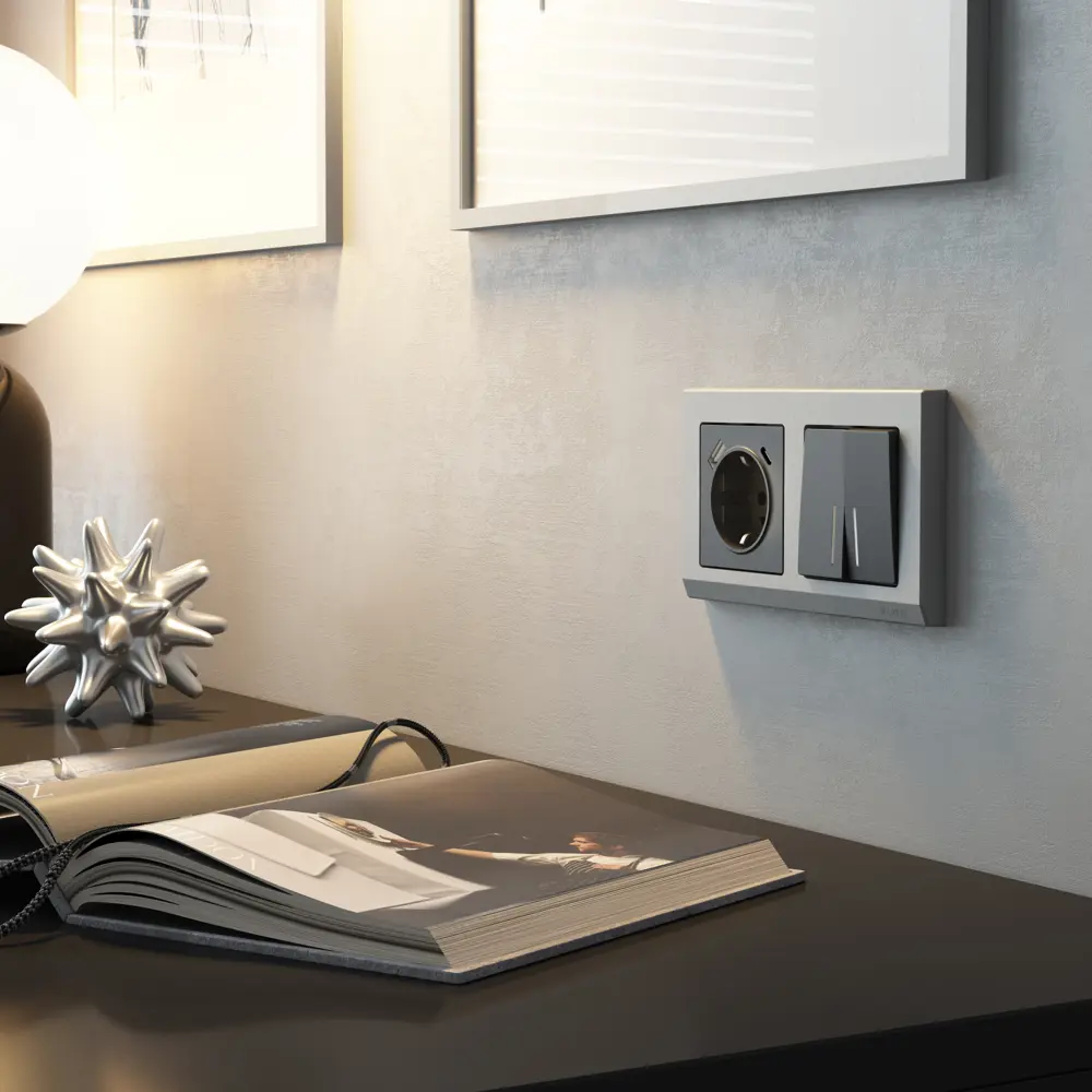 Фото 5 Розетка USB встраиваемая Werkel W1171764 с заземлением со шторкой цвет графит матовый Фото 5 Розетка USB встраиваемая Werkel W1171764 с заземлением со шторкой цвет графит матовый