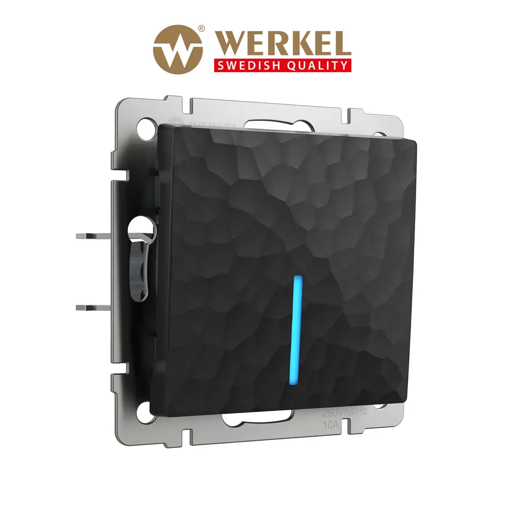 Фото Выключатель встраиваемый Werkel Hammer W1210108 1 клавиша с подсветкой цвет черный Фото Выключатель встраиваемый Werkel Hammer W1210108 1 клавиша с подсветкой цвет черный