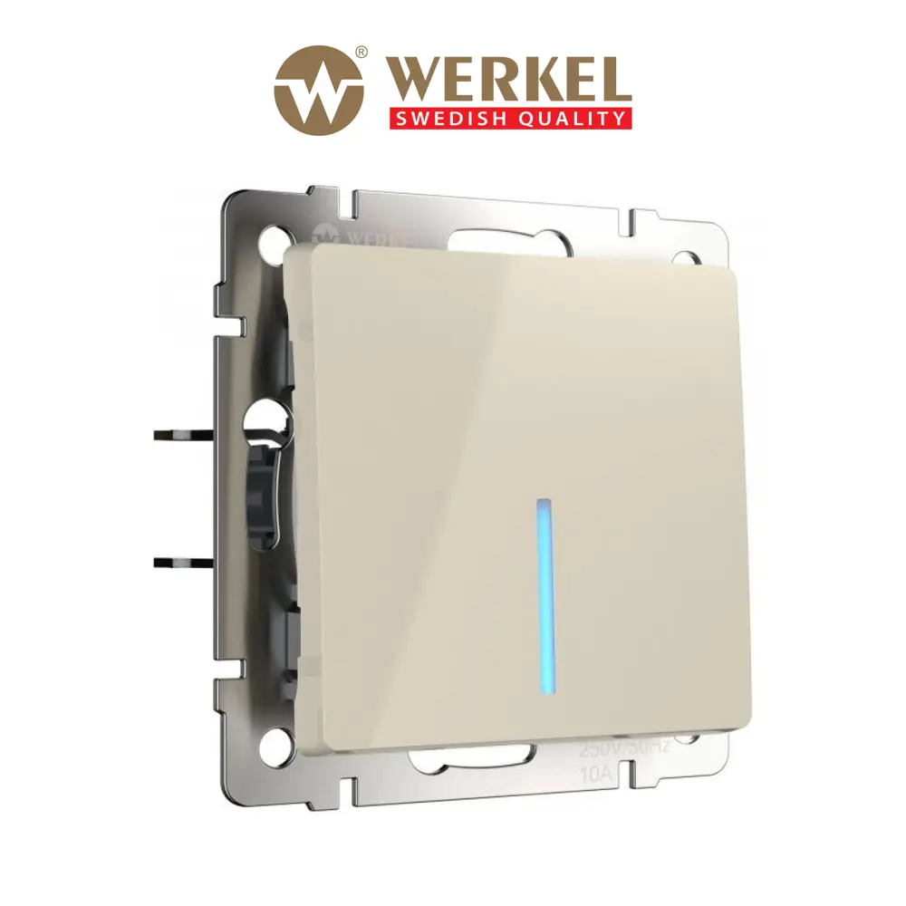 Фото Выключатель проходной встраиваемый Werkel W1112103 1 клавиша с подсветкой цвет слоновая кость Фото Выключатель проходной встраиваемый Werkel W1112103 1 клавиша с подсветкой цвет слоновая кость