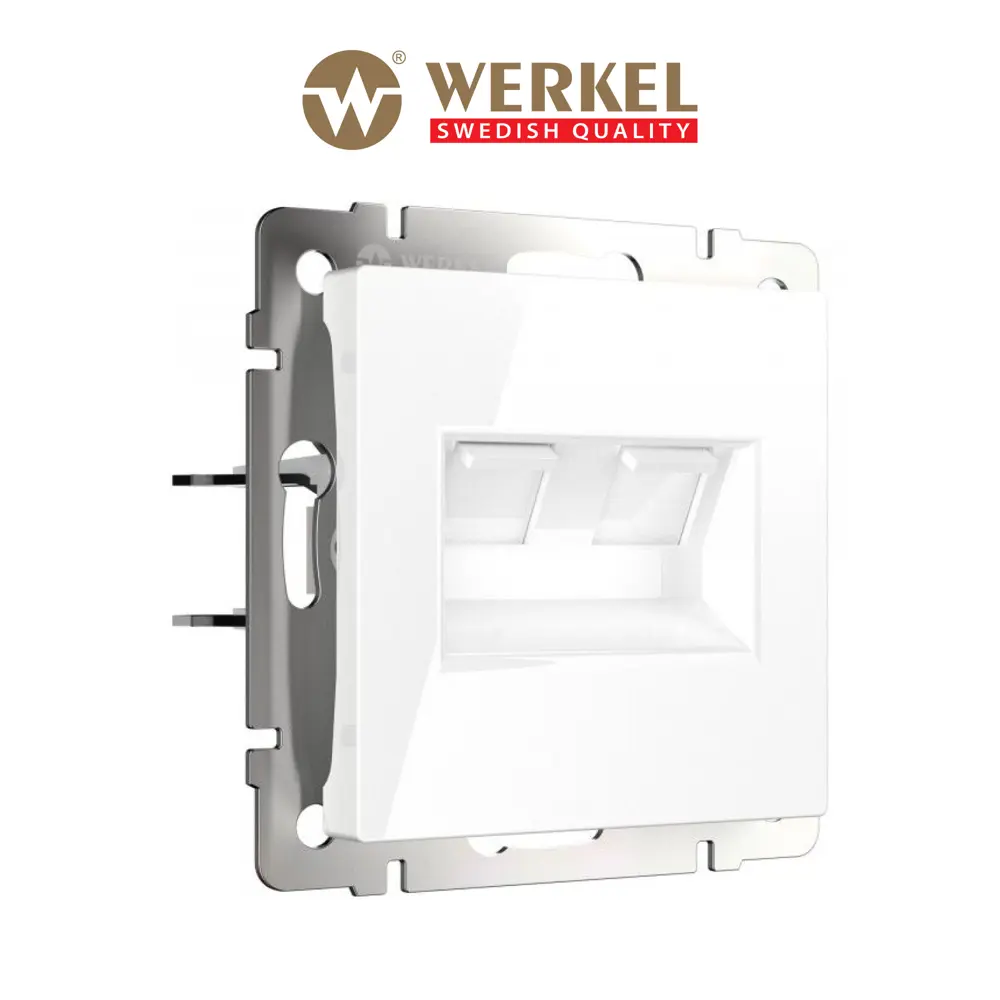 Фото Розетка двойная компьютерная встраиваемая Werkel a051115 RJ45 цвет белый Фото Розетка двойная компьютерная встраиваемая Werkel a051115 RJ45 цвет белый