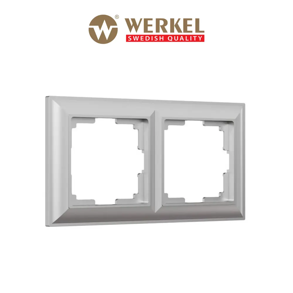Фото Рамка для розеток и выключателей Werke Fiore W0022206 2 поста цвет серебряный Фото Рамка для розеток и выключателей Werke Fiore W0022206 2 поста цвет серебряный