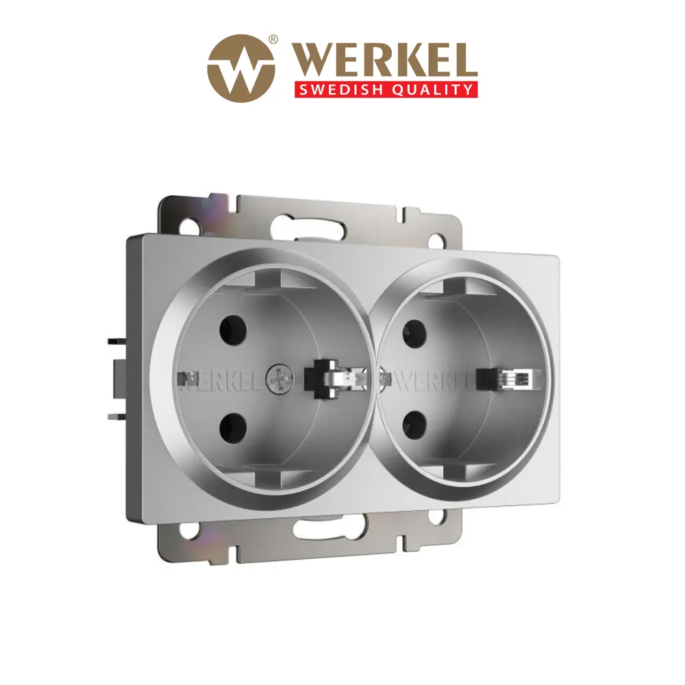 Фото Розетка встраиваемая Werkel W1172065 с заземлением цвет серебряный матовый Фото Розетка встраиваемая Werkel W1172065 с заземлением цвет серебряный матовый