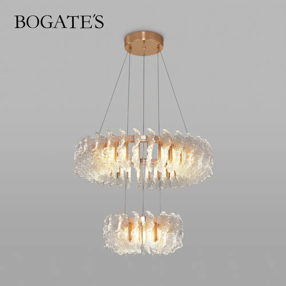 Фото Люстра подвесная светодиодная хрустальная Bogate's 90374/2 11 м² нейтральный белый свет цвет жёлтый/золотой Фото Люстра подвесная светодиодная хрустальная Bogate's 90374/2 11 м² нейтральный белый свет цвет жёлтый/золотой